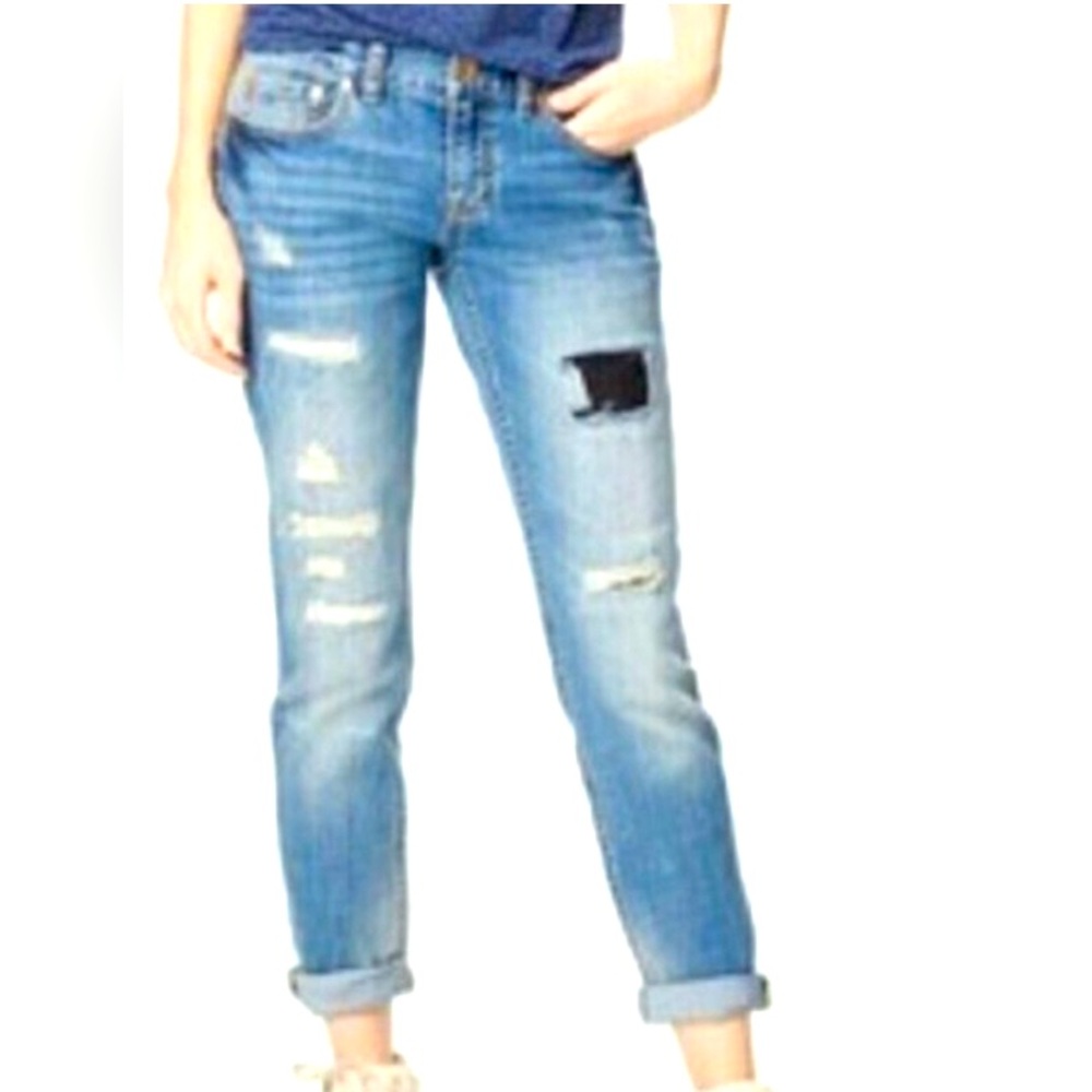 Aeropostale Kylie Boyfriend Distressed Patchwork Jeans
